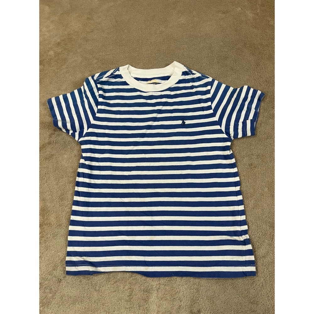 Polo Ralph Lauren T-shirt Kids Boy size 5 Blue/white Striped Cotton Short Sleeve
